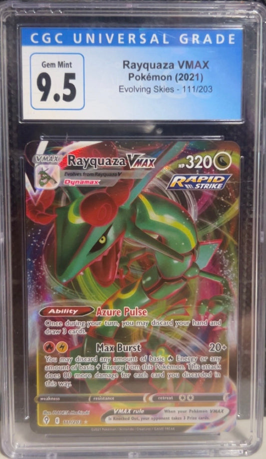 Gem Mint 9.5 Rayquaza VMAX (2021) Evolving Skies - 111/203